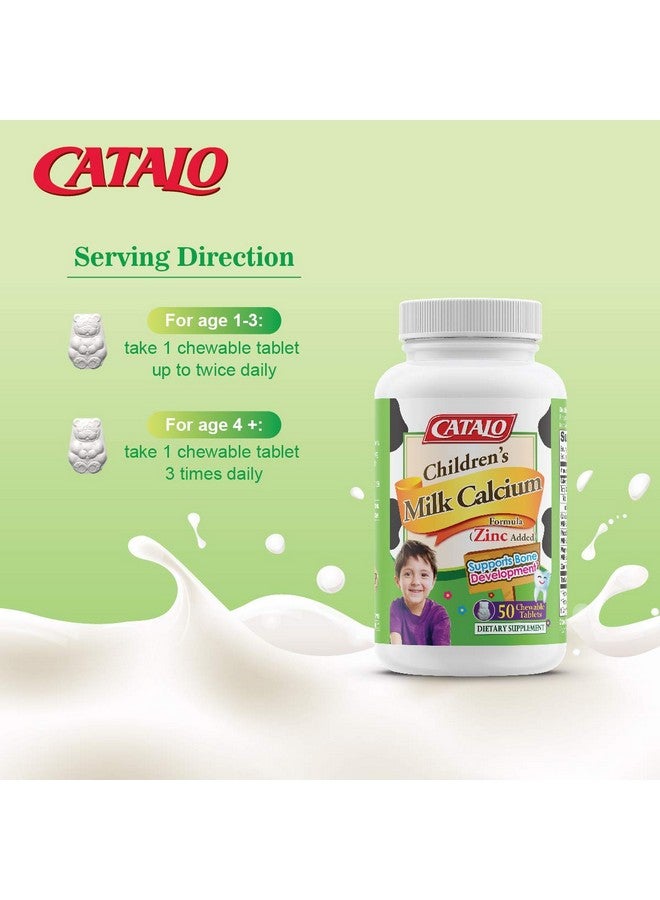 CATALO Toddler Children’s Milk Calcium Formula with Zinc Added - TruCal® Milk Calcium, Phosphorus, Magnesium, and Chelated Zinc - Vanilla Flavor, 100 Chewable Tablets - Image 5