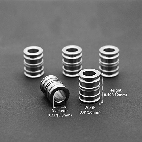 TI-EDC Titanium Lanyard Beads, Long Knife and Zipper Pull Dagger Paracord Beads, Pack of 5 (14mm/0.55”) - Image 3