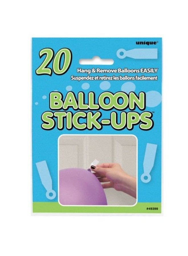Unique Balloon Holders Self-Adhesive Plastic 20-Pack - Image 1
