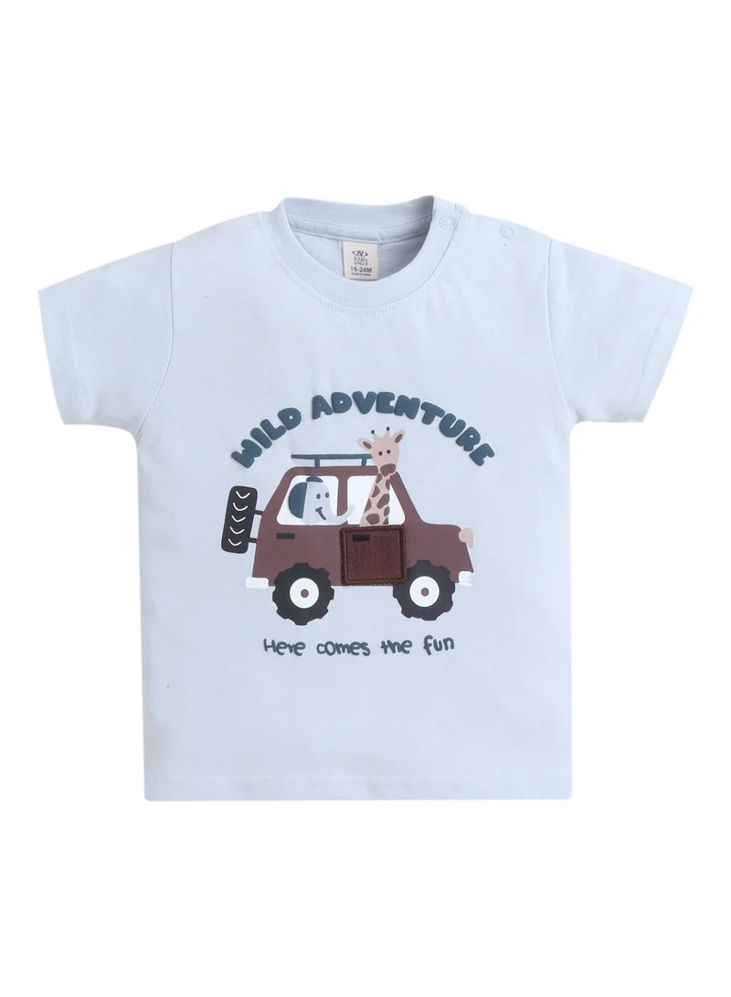 Victor And Jane  Infant Boys’ 2-Piece Set – “Wild Adventure” Interactive Car Door Tee & Shorts for Men | Best Price UAE