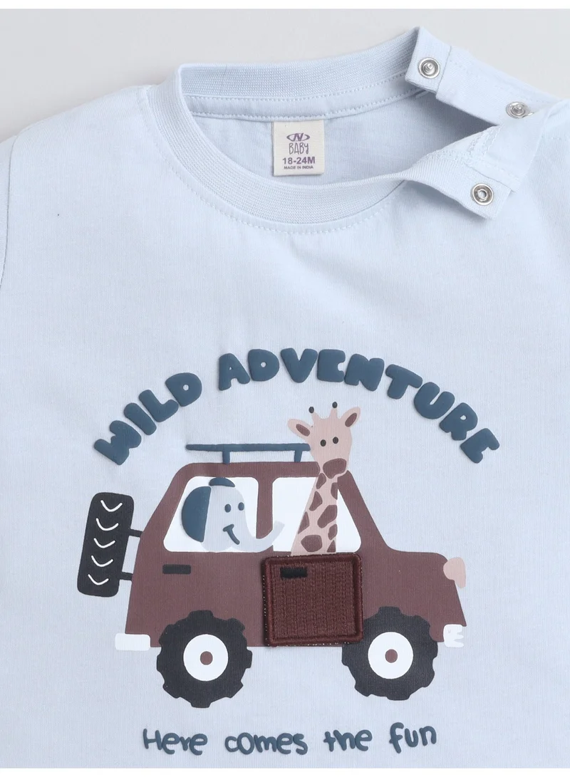 Victor And Jane  Infant Boys’ 2-Piece Set – “Wild Adventure” Interactive Car Door Tee & Shorts for Men | Best Price UAE