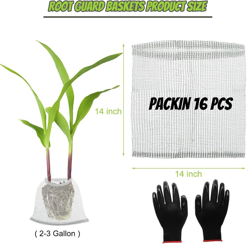 Froidesente 16 Pcs Root Guard Gopher Proof Stainless Wire Steel Baskets, 3 Gallon Gophers Moles Voles Mesh Baskets Protect Plant Roots Tubers Trees Flowers Crops (16 Pcs 3 Gallon) - Image 2