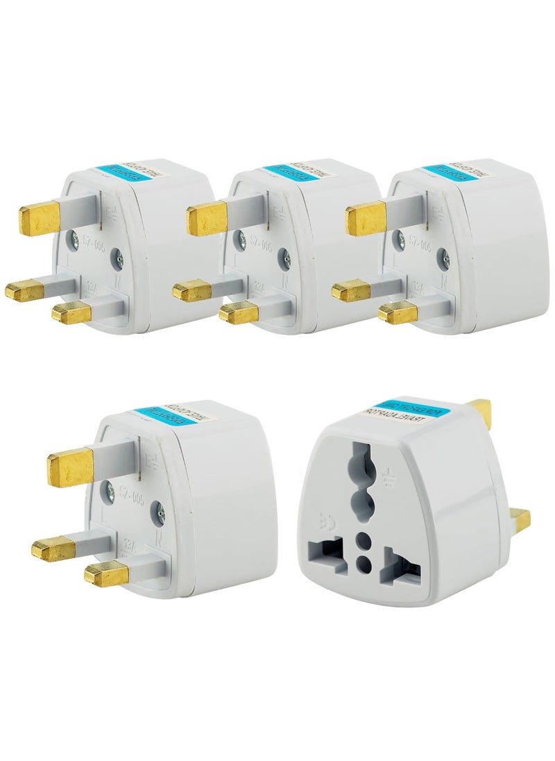 HI PLASST PINS N PLUGS TypeG Plug Adapter UK Converter 5pcs India to UK Plug Adaptor for Hong Kong UAE Dubai Singapore England Universal Travel Adapter Power Plug Pack of 5  - Image 1