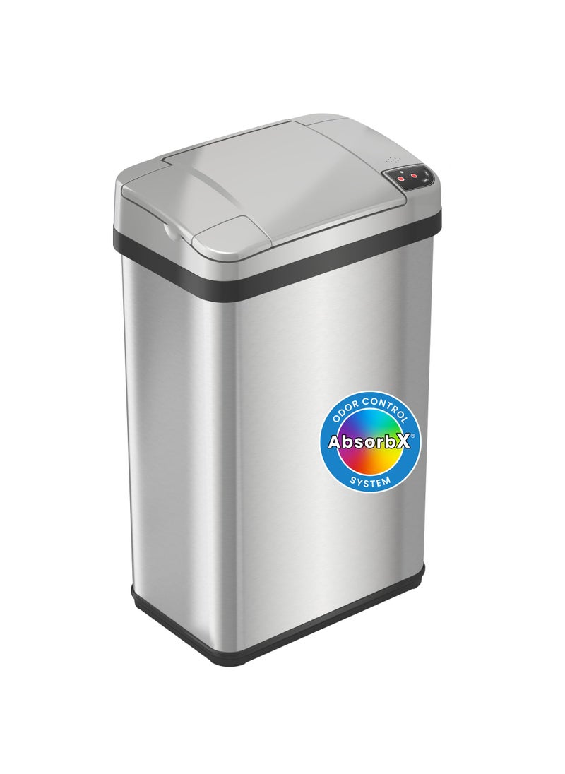 iTouchless iTouchless 4 Gallon Trash Can with AbsorbX Odor Filter and Lemon Fragrance Touchless Automatic Waste Bin Perfect for Office and Bathroom Stainless Steel Sensor 