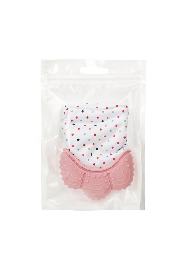 Teether Gloves Baby Teether Baby Anti-bite Silicone Molar Gloves Kidsren's Sound Toy Anti-eating Hand Molar Glue-Color:Pink  - Image 1