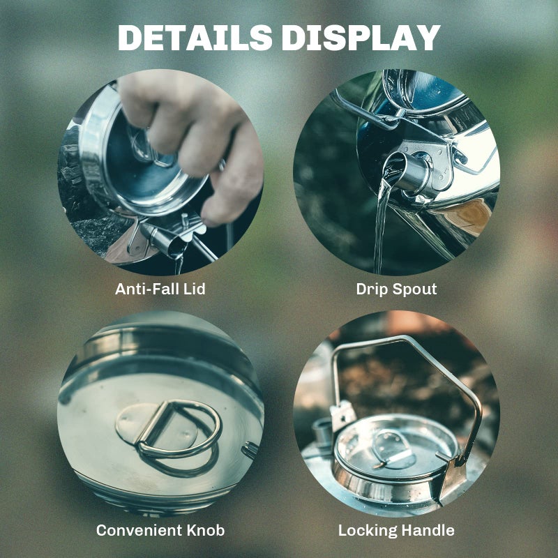 Fire-Maple Antarcti Portable 1 Liter Lightweight Stainless Steel Camping Kettle | Durable and Portable Camp Tea Pot | Ideal for Bushcraft and Outdoor Campfire Use - Image 4