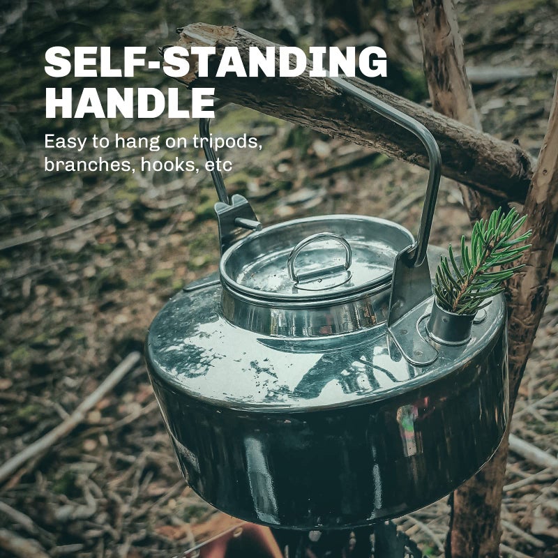 Fire-Maple Antarcti Portable 1 Liter Lightweight Stainless Steel Camping Kettle | Durable and Portable Camp Tea Pot | Ideal for Bushcraft and Outdoor Campfire Use - Image 2