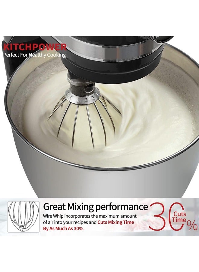 YelaJoy Wire Whip Attachment for Tilt-Head Stand Mixer, Stainless Steel Egg Cream Stirrer, Flour, Cake, Balloon, Whisk (Sliver) - Image 3