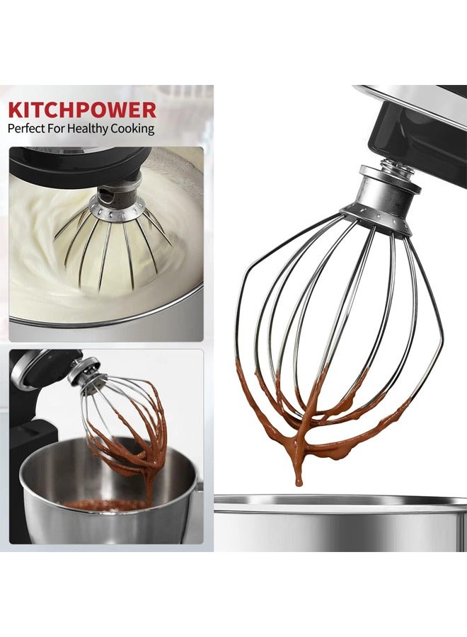 YelaJoy Wire Whip Attachment for Tilt-Head Stand Mixer, Stainless Steel Egg Cream Stirrer, Flour, Cake, Balloon, Whisk (Sliver) - Image 4