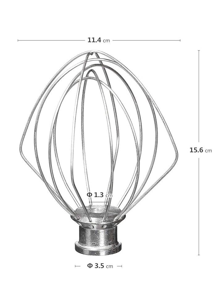 YelaJoy Wire Whip Attachment for Tilt-Head Stand Mixer, Stainless Steel Egg Cream Stirrer, Flour, Cake, Balloon, Whisk (Sliver) - Image 5