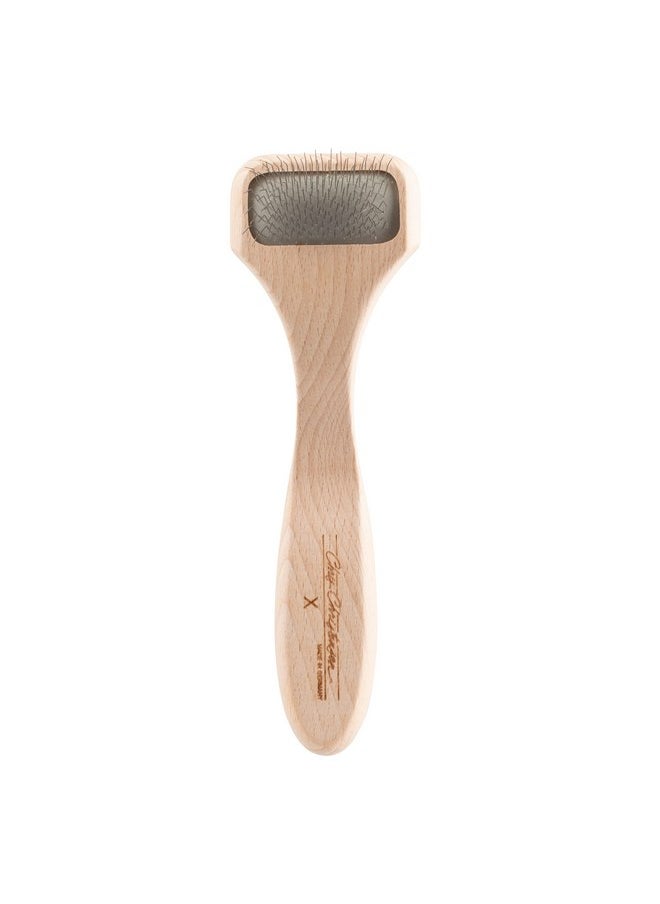 Chris Christensen Chris Christensen Mark X Slicker Brush, Groom Like a Professinal, Stainless Steel Pins, Lightweight Beech Wood Body, Ground and Polished Tips, Tiny  - Image 1
