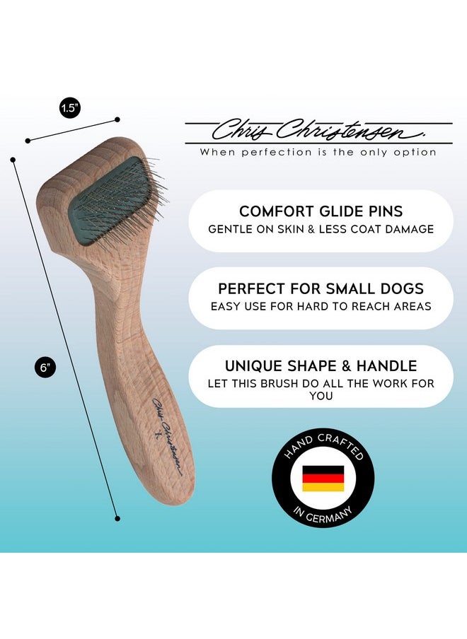 Chris Christensen Chris Christensen Mark X Slicker Brush, Groom Like a Professinal, Stainless Steel Pins, Lightweight Beech Wood Body, Ground and Polished Tips, Tiny  - Image 2