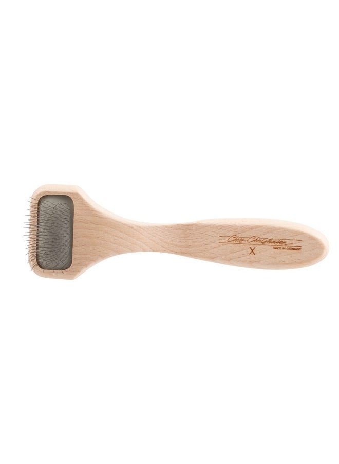 Chris Christensen Chris Christensen Mark X Slicker Brush, Groom Like a Professinal, Stainless Steel Pins, Lightweight Beech Wood Body, Ground and Polished Tips, Tiny  - Image 3
