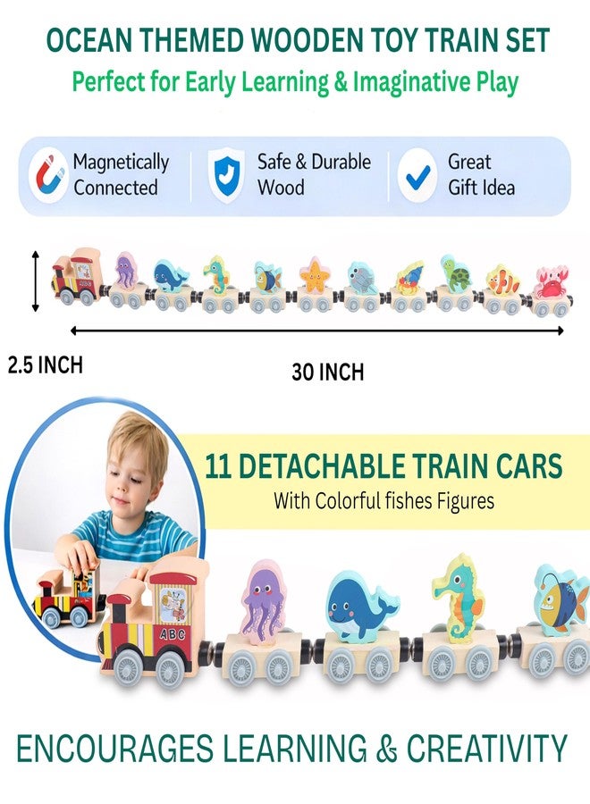 PN AVAN Animal Enlightenment Wooden Toy Train for Toddlers - Animal, Transportation, Fruit, Color Recognition Early Education Blocks (Train Toy Model 3) - Image 5