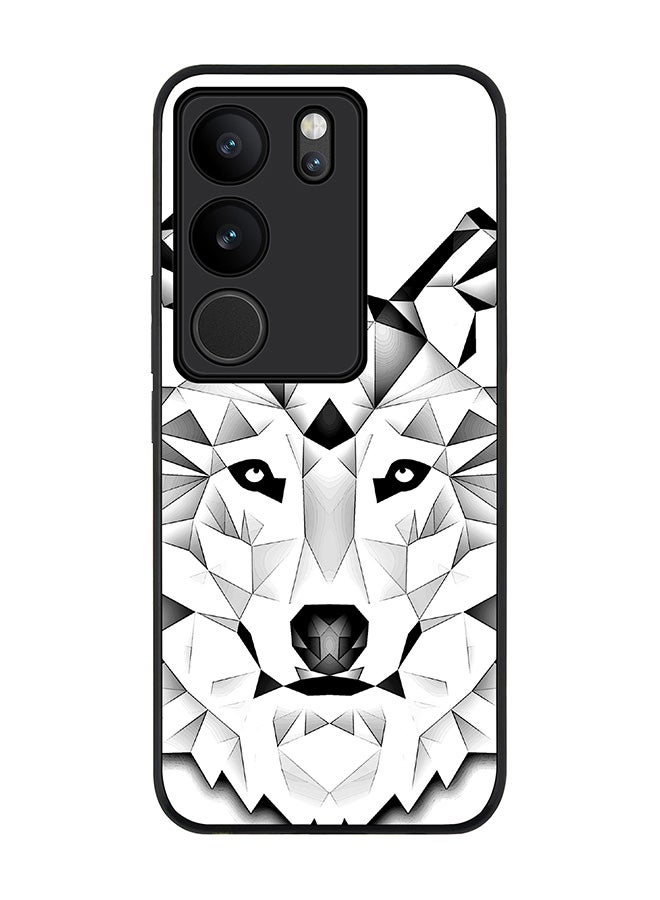 Stylizedd Rugged Black Edge case for Vivo V29 / Vivo V29 Pro / Vivo S17, Slim fit Soft Case Flexible Rubber Edges Anti Drop TPU Gel Thin Cover - Poly Wolf - Image 1