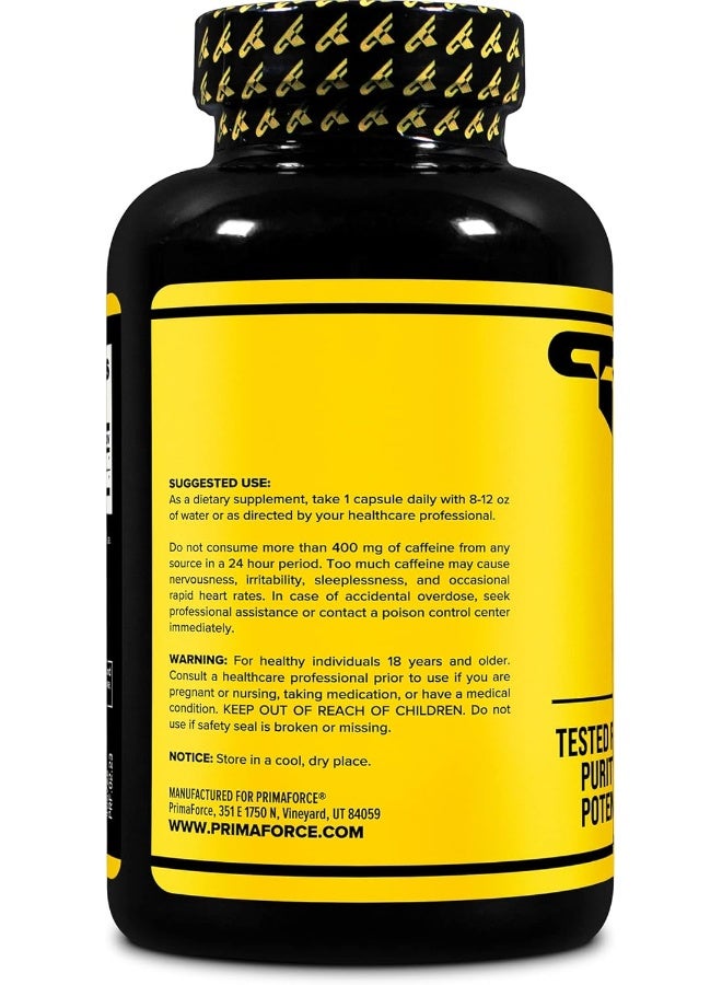 Primaforce Caffeine with L-Theanine, 100mg of Each, 180 Capsules, 180 Servings - Non-GMO, Soy Free, and Gluten Free - Image 3