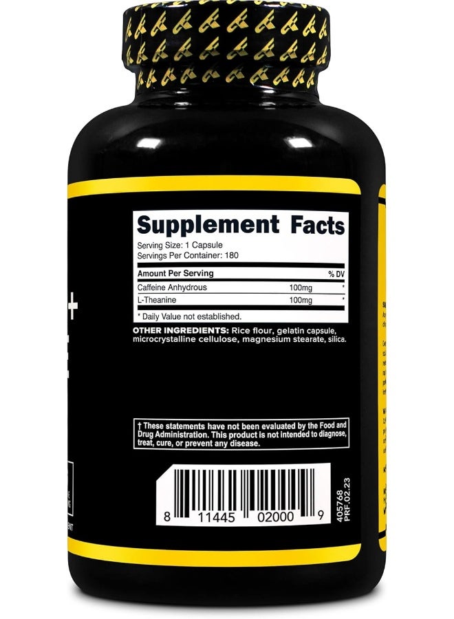 Primaforce Caffeine with L-Theanine, 100mg of Each, 180 Capsules, 180 Servings - Non-GMO, Soy Free, and Gluten Free - Image 4