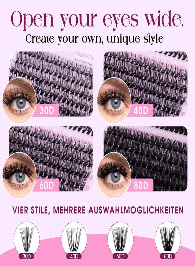 WENDY LASHES Lash Clusters Kit 30D+40D+60D+80D Wispy Individual Lashes Kit D-Curly Volume Lash Extensions 10-18mm Natural DIY Cluster Lashes Kit for Beginners - Image 3