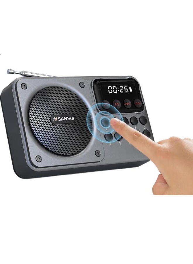 Sansui M39 Radio For Elderly Seniors, Rechargeable Mini Speaker With Card Slot, Portable Fm Radio Bluetooth Speaker Music Player, Blue - Image 3