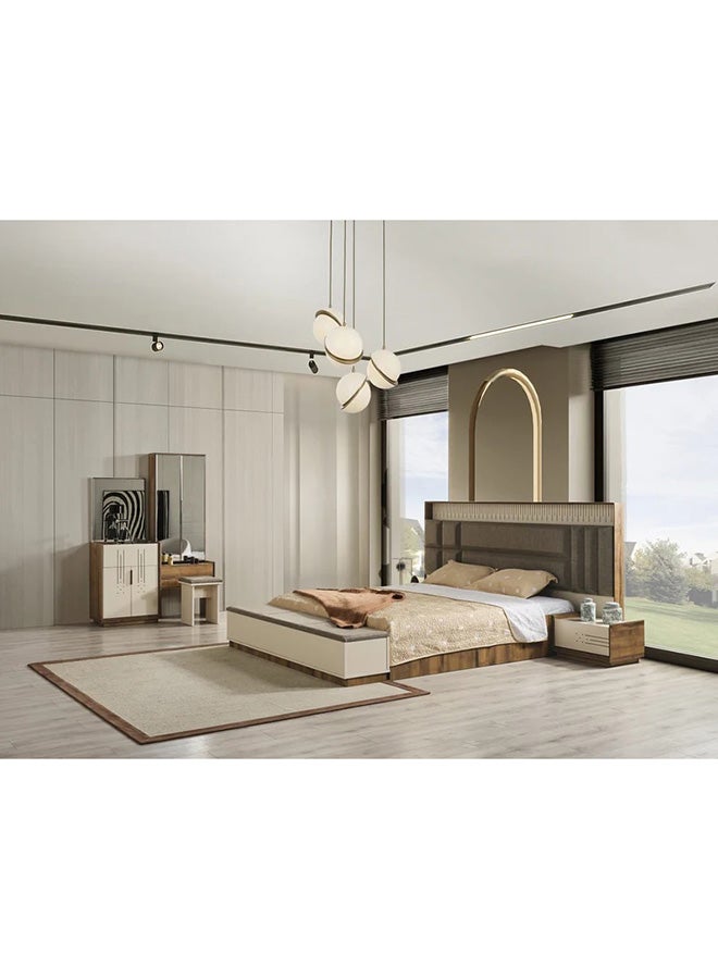 MK Kabbani Furniture Damila 8 PC FULL BEDROOM SET - 180*200 CM WITH WARDROBE  - Image 2