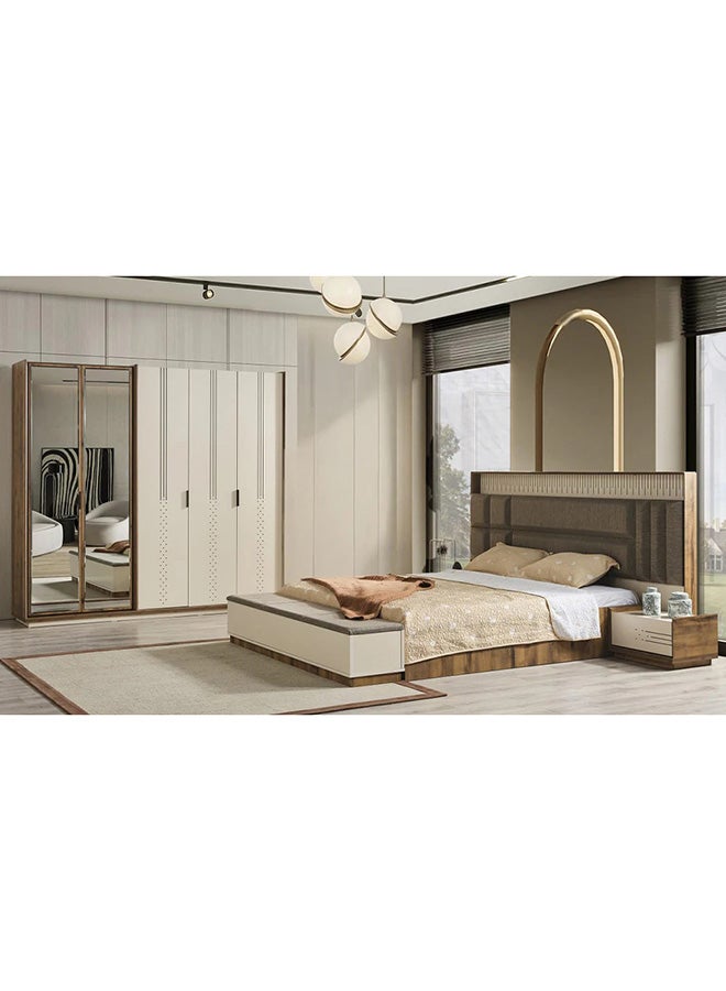 MK Kabbani Furniture Damila 8 PC FULL BEDROOM SET - 180*200 CM WITH WARDROBE  - Image 1