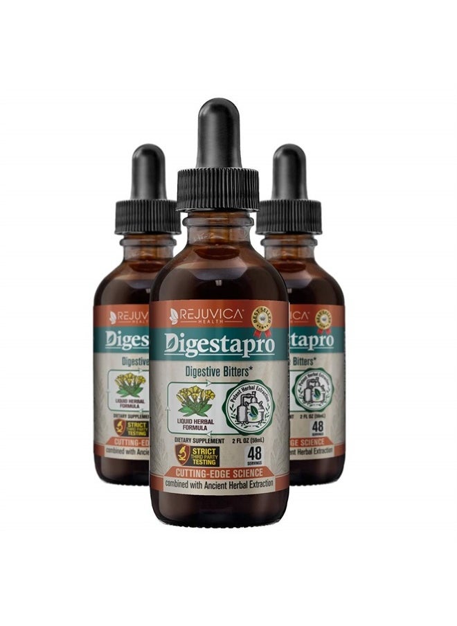 Rejuvica Health DigestaPro - Advanced Digestive Bitters Supplement - Liquid Delivery for Better Absorption - Gentian, Artichoke, Burdock, Chanca Piedra, Ginger & More! …  - Image 1