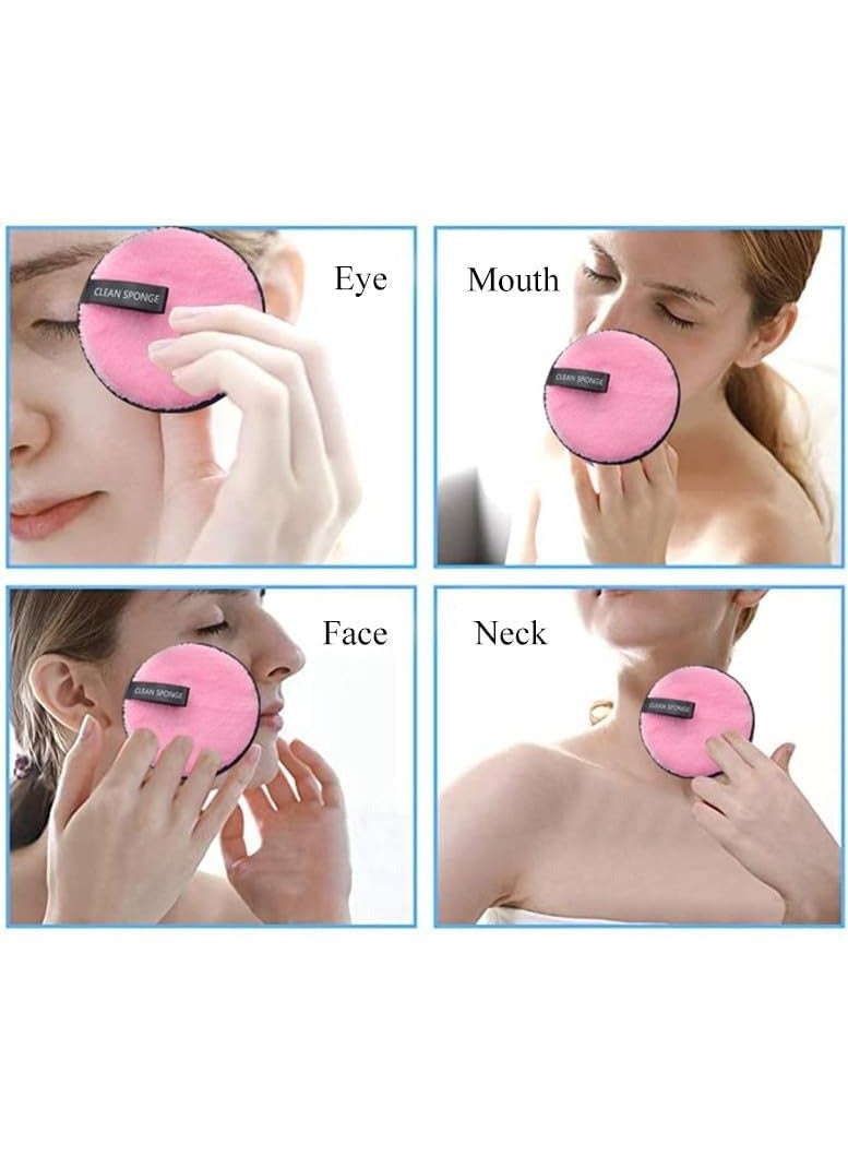 Wownect (Pack of 3) Reusable Makeup Remover Pads  Washable Microfiber Facial Cleansing Puffs, Ultra-Soft, Eco-Friendly, Suitable for All Skin Types, Machine Washable Cloth, Hot Pink - Image 3