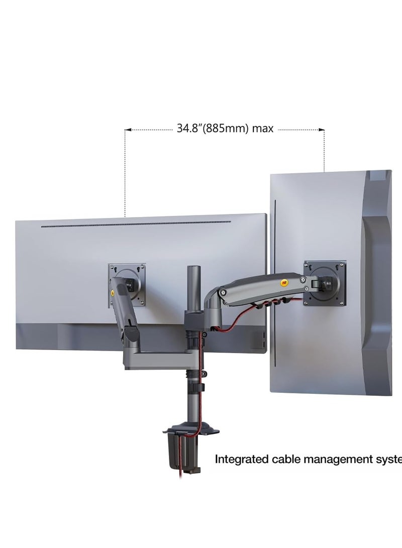 NB ERGONOMIC NB North bayou Dual Monitor Desk Mount Stand Full Motion Swivel Computer Monitor Arm (H180) - Image 2