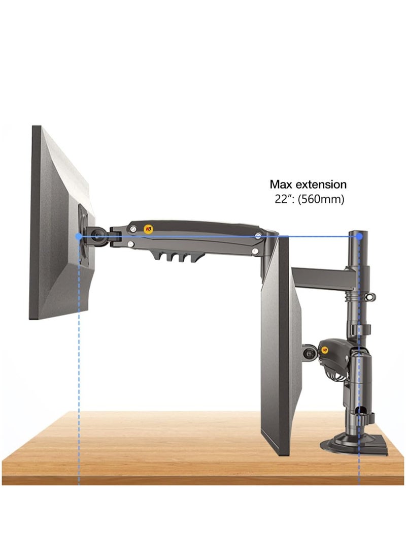 NB ERGONOMIC NB North bayou Dual Monitor Desk Mount Stand Full Motion Swivel Computer Monitor Arm (H180) - Image 4