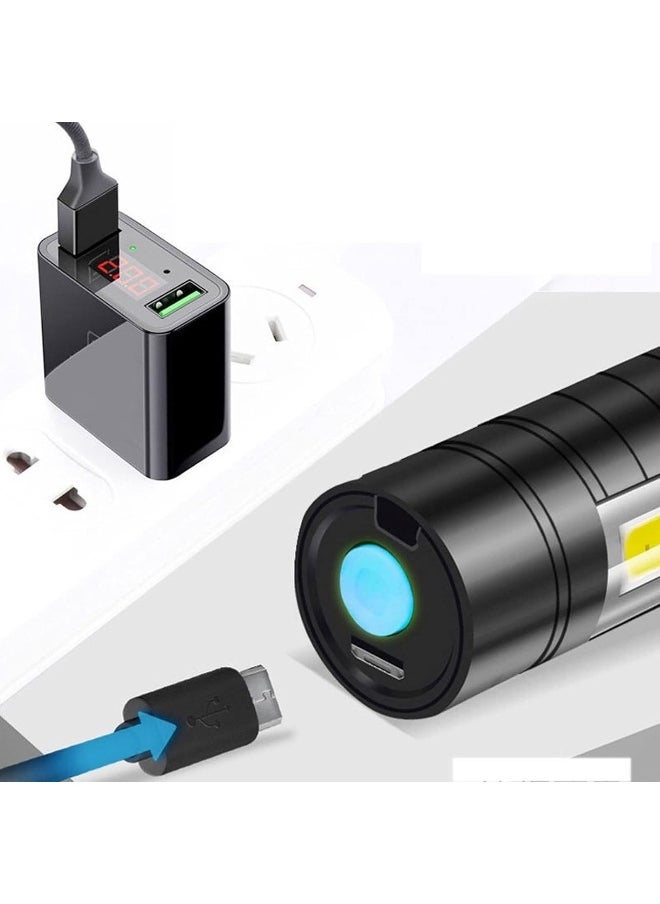 Generic Emergency flashlight Portable USB Rechargeable LED Flashlight Built-In Battery Tactical Torch Flashlights 3 Modes Work Light Emergency Lanterna  - Image 5