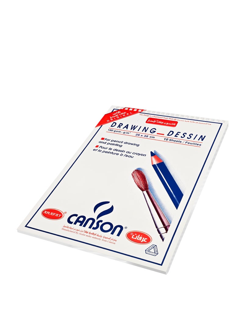 CANSON 6 Pieces Sketch Book 25x35 cm, 180 GSM, 10 Sheets, Smooth Drawing Paper - Image 2