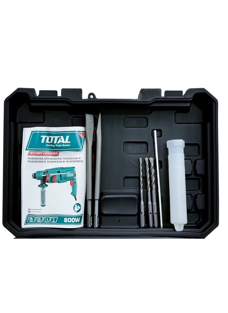 TOTAL - TOTAL 800 W Rotary Hammer Drilling machine and Tool Accessories Set 220-240V - Image 1