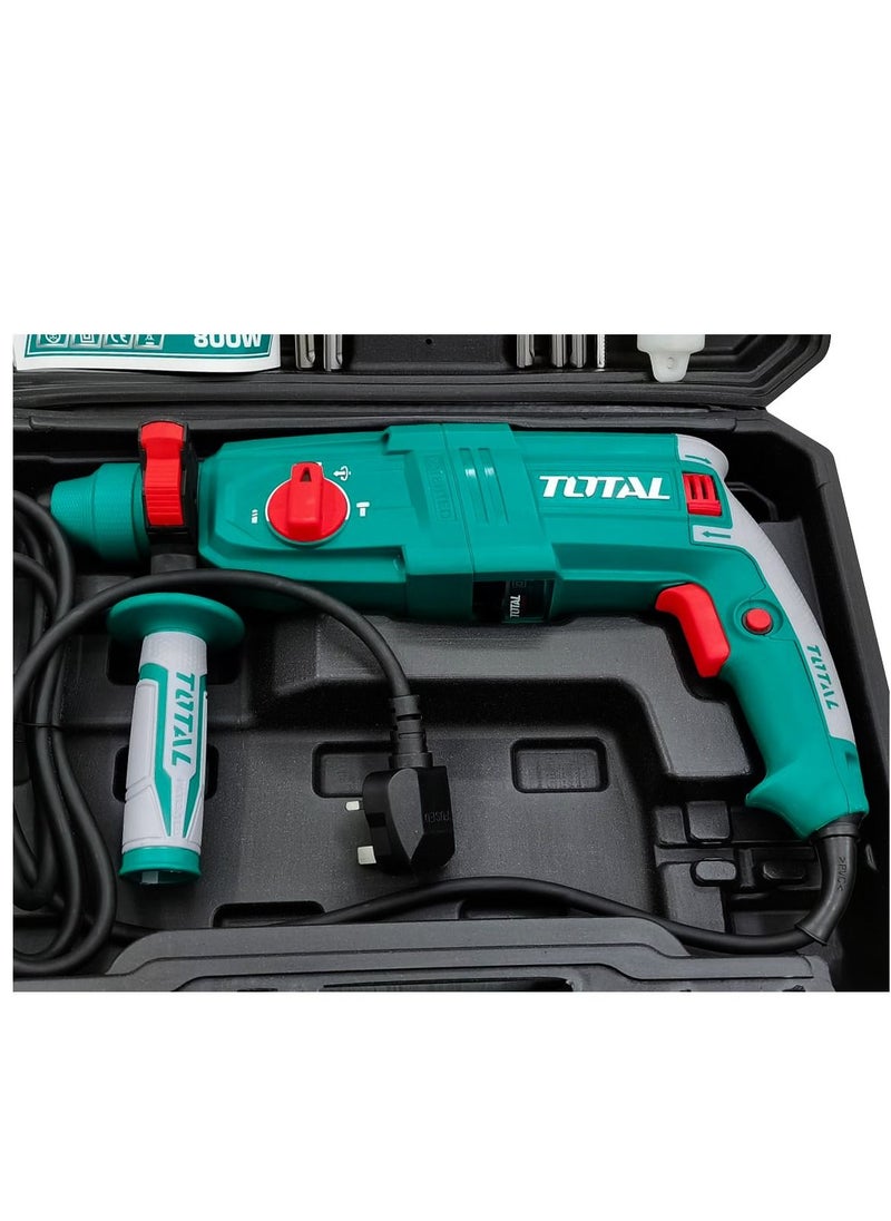 TOTAL - TOTAL 800 W Rotary Hammer Drilling machine and Tool Accessories Set 220-240V - Image 1