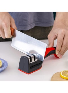 MMG 3 in 1 Knife Sharpener with 3 Stages, Handheld Knife Sharpener Helps Repair, Restore, Polish Blades, Including Straight, Serrated Blades and Scissors  - Image 2