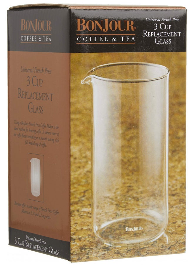 BonJour Coffee Glass French Press Universal Carafe Replacement, 12.7 Ounce, Clear