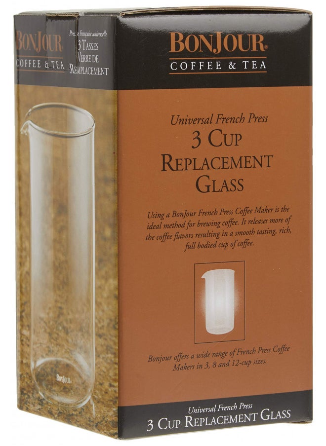 BonJour Coffee Glass French Press Universal Carafe Replacement, 12.7 Ounce, Clear