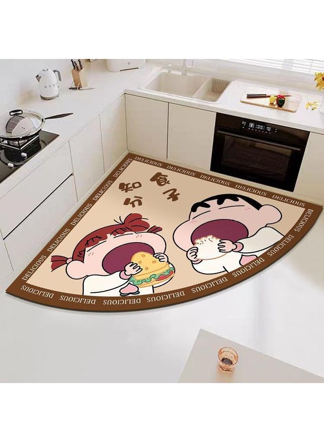 Bluejw Cartoon Crayon Xiaoxin Diatom Mud Corner Kitchen Mat Household Absorbent Non-slip Foot Mat Quick-drying Easy-care Floor Mat  - Image 1