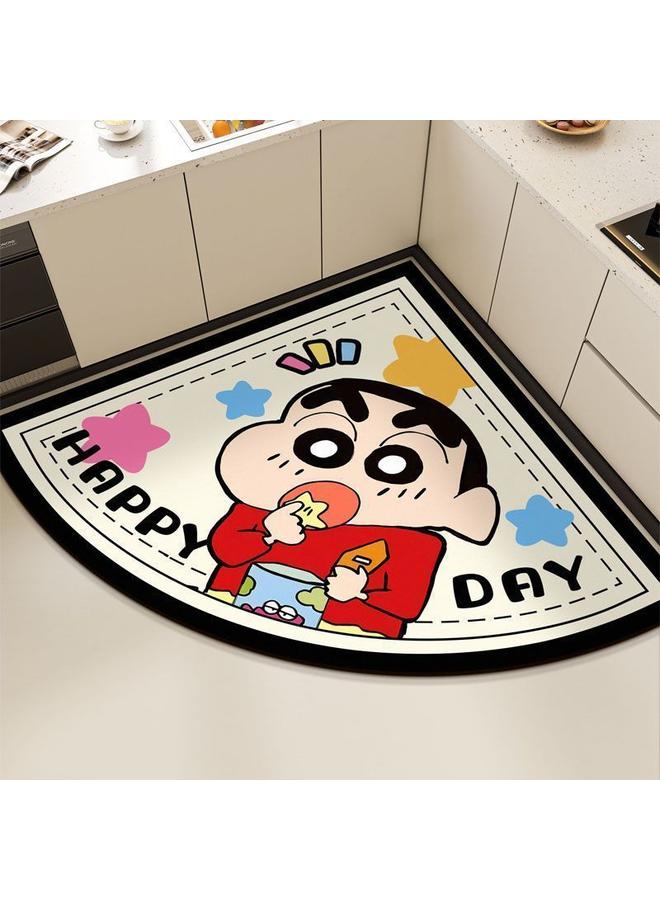 Bluejw Cartoon Crayon Xiaoxin Diatom Mud Corner Kitchen Mat Household Absorbent Non-slip Foot Mat Quick-drying Easy-care Floor Mat  - Image 2