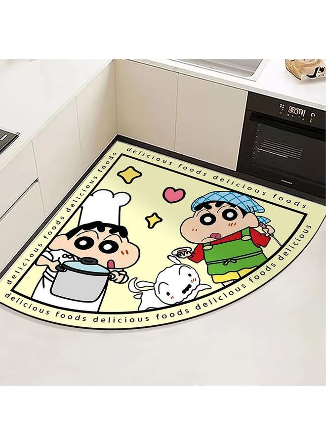 Bluejw Cartoon Crayon Xiaoxin Diatom Mud Corner Kitchen Mat Household Absorbent Non-slip Foot Mat Quick-drying Easy-care Floor Mat  - Image 4