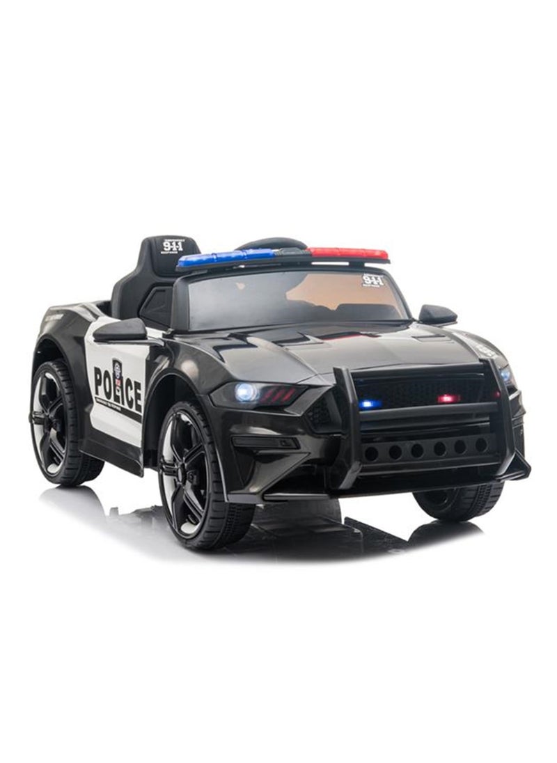 BABYCARA - 12V Electric Ride On Police Car for Kids with Remote Control LED Lights Siren and Microphone - Image 1