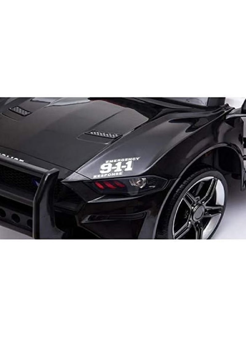BABYCARA - 12V Electric Ride On Police Car for Kids with Remote Control LED Lights Siren and Microphone - Image 1