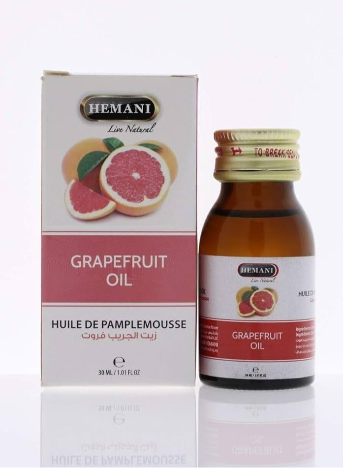 Hemani Grapefruit Oil – 100% Pure Essential Oil for Skin, Hair & Aromatherapy – Cold-Pressed – 30ml