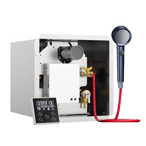 Ranein Gen II Ranein RV Tankless Water Heater 65,000 BTU, On-Demand Propane Instant Hot Water, Zero Cold Water Start, Thermostatic Mixing Chamber, External Showerhead, High Altitude Ready, Family Use - Image 1