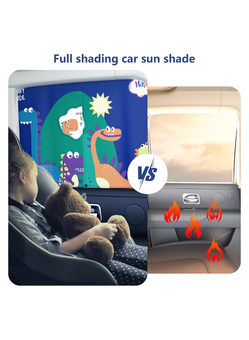 general 2 Pieces Side Window Magnetic Car Curtains, Baby SUV Cartoon Double Layer Car Curtains, Heat and UV Protection Car Curtains, Baby Window Shades - Image 3
