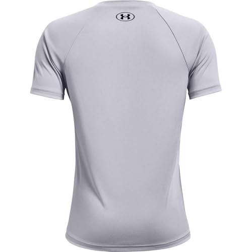Under Armour Boys Tech Big Logo Short Sleeve T-Shirt , Mod Gray Light Heather (011)/Black , Medium - Image 5