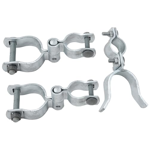 VIVIDA 1-3/8" x 2-3/8" Chain Link Gate Hinge Latch Kit, Include Female & Male Gate Hinges, 1-3/8" x 2-3/8" Fence Fork Latch, Chain Link Fence Hardware, Galvanized Steel - Image 1