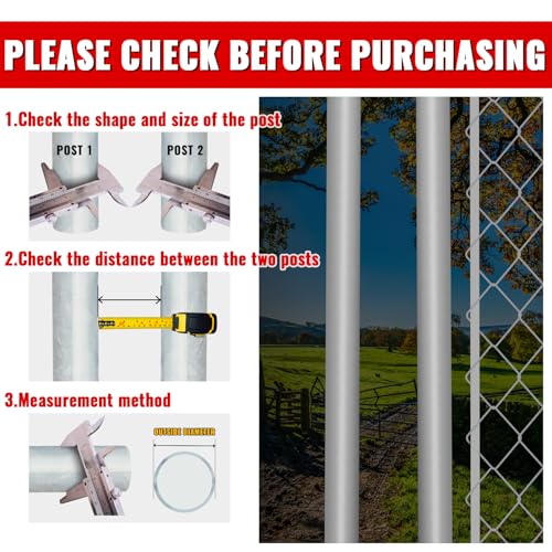 VIVIDA 1-3/8" x 2-3/8" Chain Link Gate Hinge Latch Kit, Include Female & Male Gate Hinges, 1-3/8" x 2-3/8" Fence Fork Latch, Chain Link Fence Hardware, Galvanized Steel - Image 2