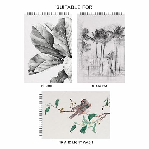 Anupam Ultra Artist Book A3 | Wiro Binding Notebook | Durable Acid Free Cartridge Paper 200Gsm (25 Sheets, 50 Pages) | Ideal for Kids, Beginners, Artists & Professionals - Image 2