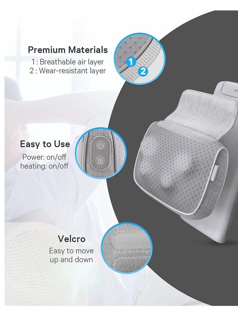 SYOSI Shiatsu Massager Back and Neck Massage, Pillow Heat Deep Tissue Kneading Massages for Lower and Upper Back, Shoulders, Calf Massager for Chair Office Home - Image 5