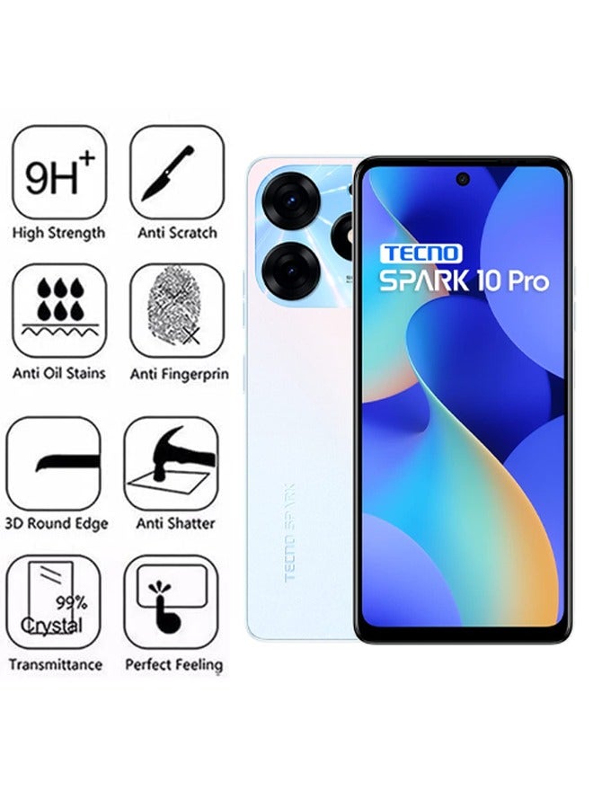 Tecno Spark 10 Pro Screen Protector – Premium Edge to Edge Tempered Glass, High Transparency, Delicate Touch, Anti-Explosion, Smooth Arc Edges, Easy Installation - Image 2